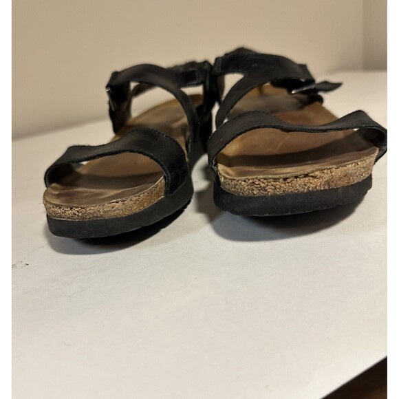 NAOT sandals black leather Pamela wedge size 38 W7 Ladies - Picture 8 of 8